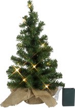 Star Trading Toppy sapin de Noël artificiel de Star Trading, petit sapin de Noël vert avec chaîne lumineuse LED et minuterie pour l'intérieur, blanc chaud, fonctionne sur piles, hauteur : 45 cm