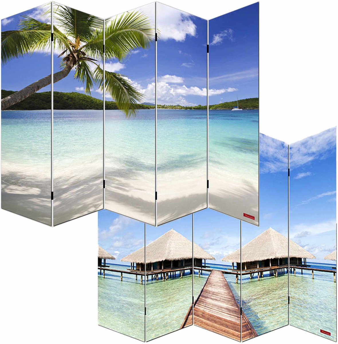 MCW Foto scherm scheidingswand M68 ~ 180x200cm, strand