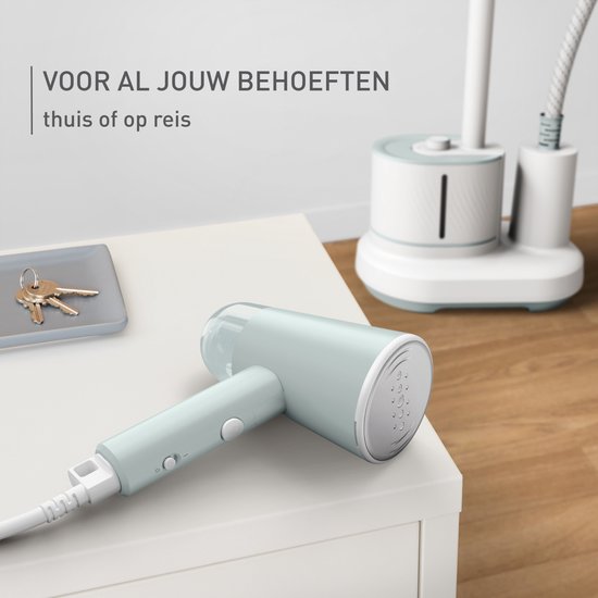 Tefal Origin Travel DT1034 - Kledingstomer - Compact - Opvouwbaar - Ideaal voor Reizen - Handstomer - Eucalyptus - 1200W