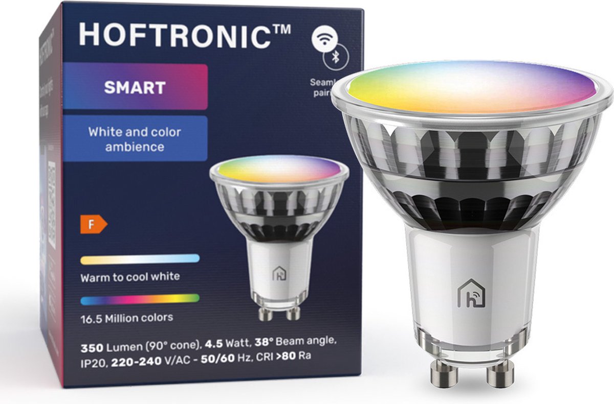 HOFTRONIC SMART Riga Smart LED Plafondlamp 2 spots RVS - Draaibaar en
