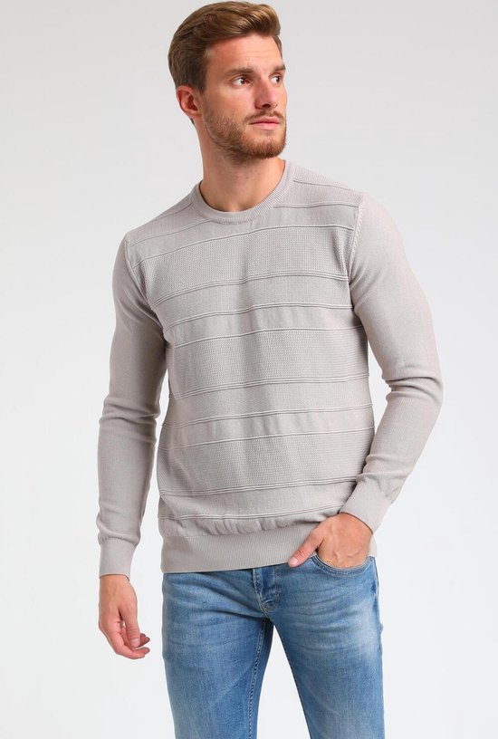 Gabbiano Trui Trui Met Streepstructuur 613763 606 Stone Grey Mannen Maat - S