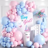 FeestmetJoep® Ballonnenboog Blauw & Roze - Babyshower en Gender reveal versiering