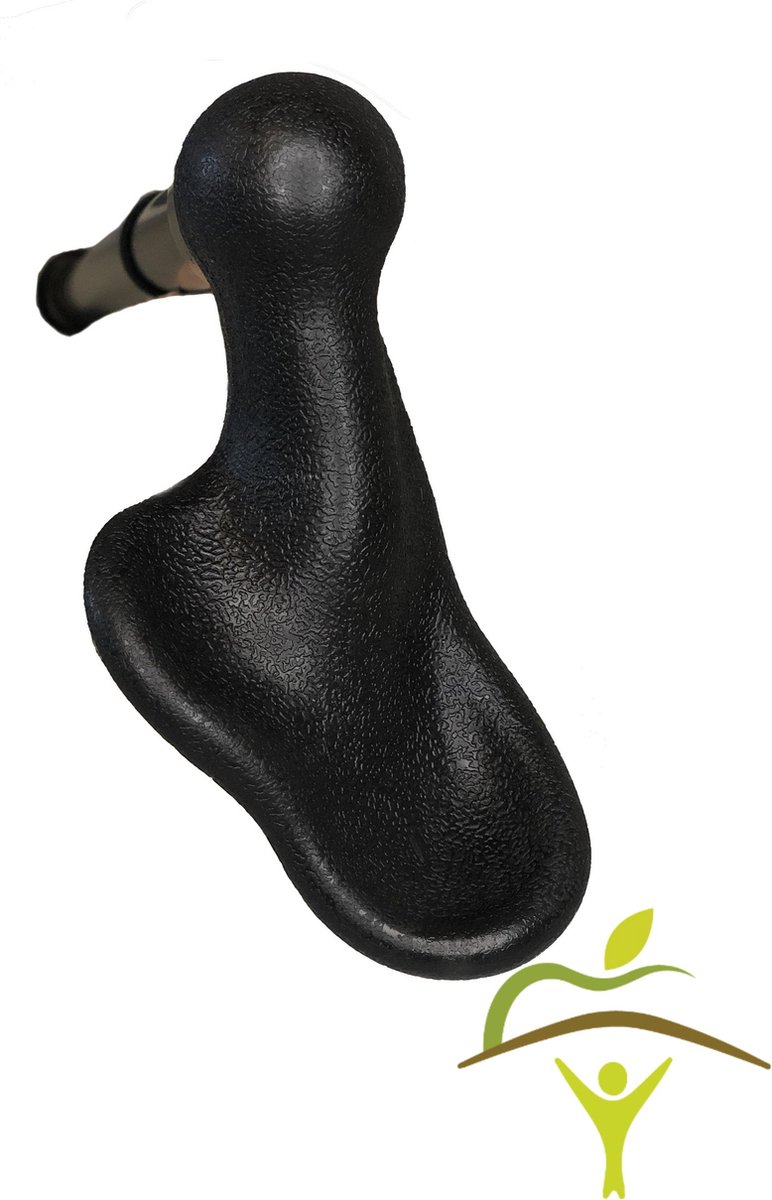 Pluviose wandelstok 2-delig : zwart - rechts - anatomische palmgreep