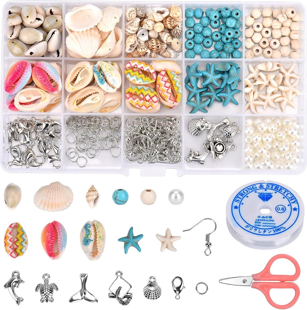 Kit boucles d'oreilles coquillages, kit bijoux DIY