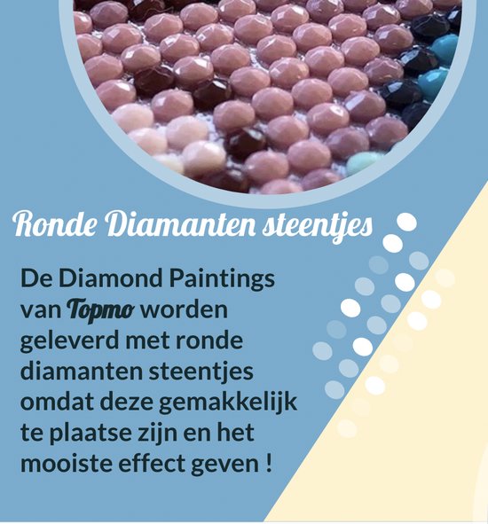 TOPMO - Lever du soleil au Beach- par les dunes - Ensemble peinture 40X50CM- Diamond - Peinture de diamants HQ Diamond - complètement opaque - Peinture Diamant - pour Adultes - DOTZ Diamond rond