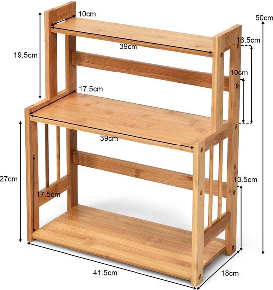 Kitchen Organizer Hout - Gelakt / Storage Rack / ST-ST