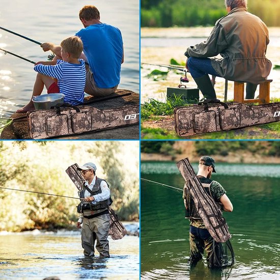 vistas, dubbellaags draagbare hengel tas outdoor visserij dragertas reel tackle tool draagtas draagtas draagtas - 
