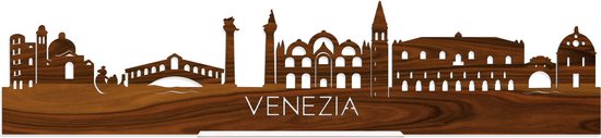 Standing Skyline Venezia Palissander hout - 60 cm - Woondecoratie design - Decoratie om neer te zetten en om op te hangen - Meer steden beschikbaar - Cadeau voor hem - Cadeau voor haar - Jubileum - Verjaardag - Housewarming - Interieur -