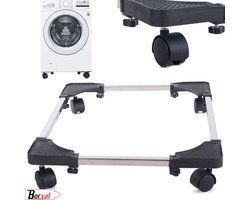 Borvat® | Verstelbare Wasmachine Verhoger | Met Wielen | Wasmachine Ombouw | Ook geschikt voor Vaatwasser, Koelkast, Vriezer en Droger