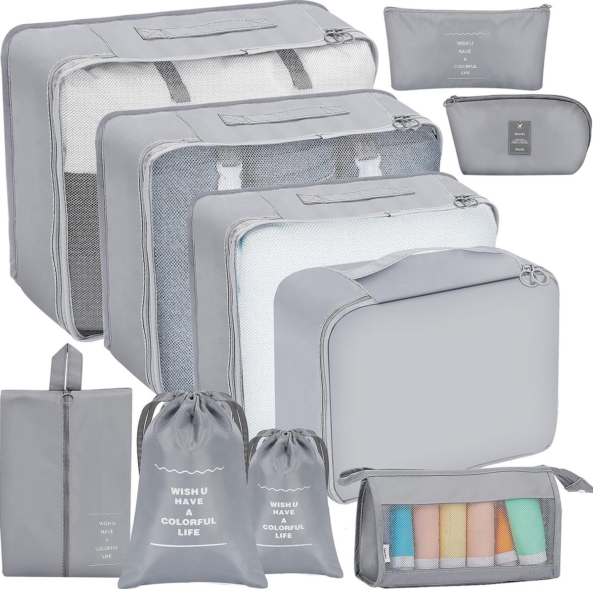 BAGSMART Packing Cubes Compression 6 Stück, Rucksack Koffer