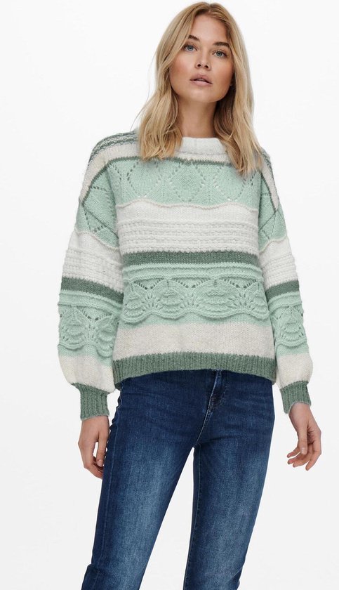 Only Trui Onladina Life L s Pullover Knt Noos 15257667 Silt Green Dames Maat S bol