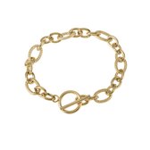 The Jewellery Club - Yoni bracelet gold - Armband (sieraad) - Dames armband - Schakelarmband - Stainless steel - Slot - 19 cm