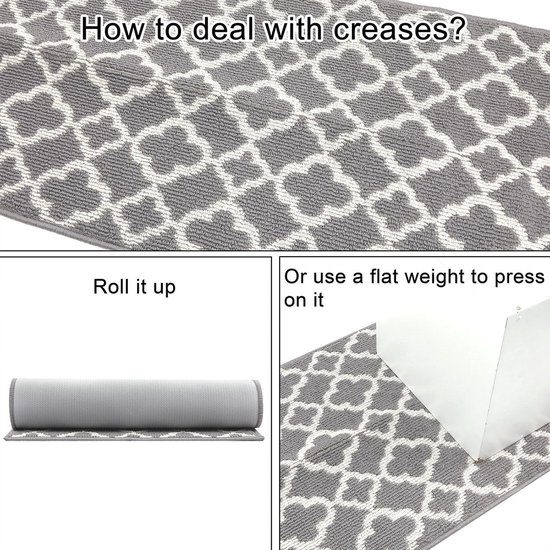 Loper voor de gang, antislip, absorberend, machinewasbaar, lang, smal, gangtapijt, 90 x 500 cm