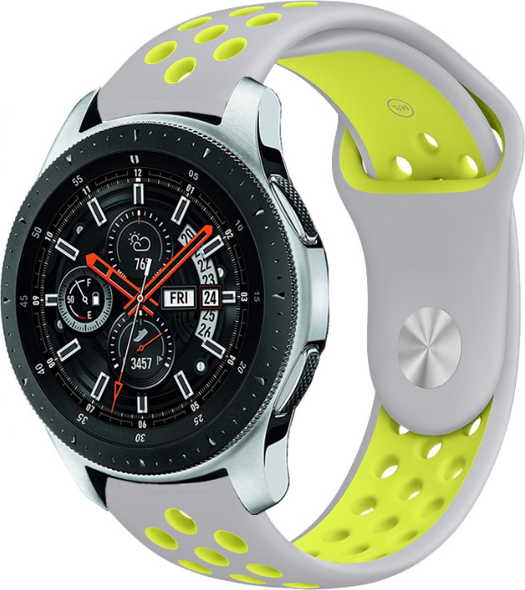 Sportband – geschikt voor Samsung Galaxy Watch (41mm / 42mm) – grijs/geel