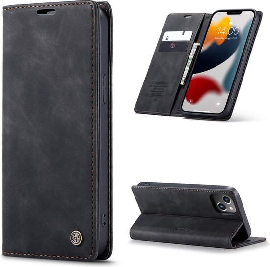 CaseMe Luxe bookcase geschikt voor Apple iPhone 13 - zwart