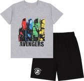 Avengers Marvel - Ensemble pyjama d'été gris et noir à manches courtes pour garçons / 158-164