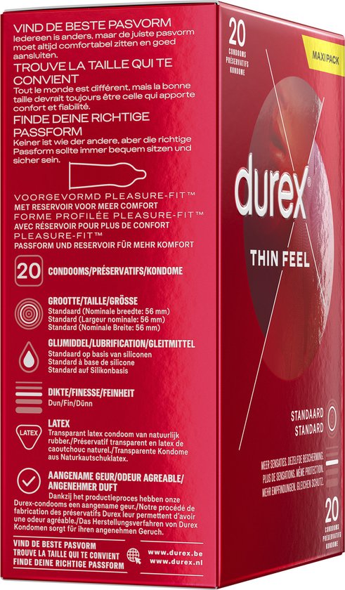 Condooms - Durex Condooms - Thin Feel - Extra Dun - 20 stuks