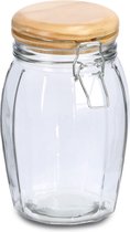 Zeller Voorraadpotten/bewaarpotten - 1.2L - glas - met beugelsluiting - D12 x H19 cm