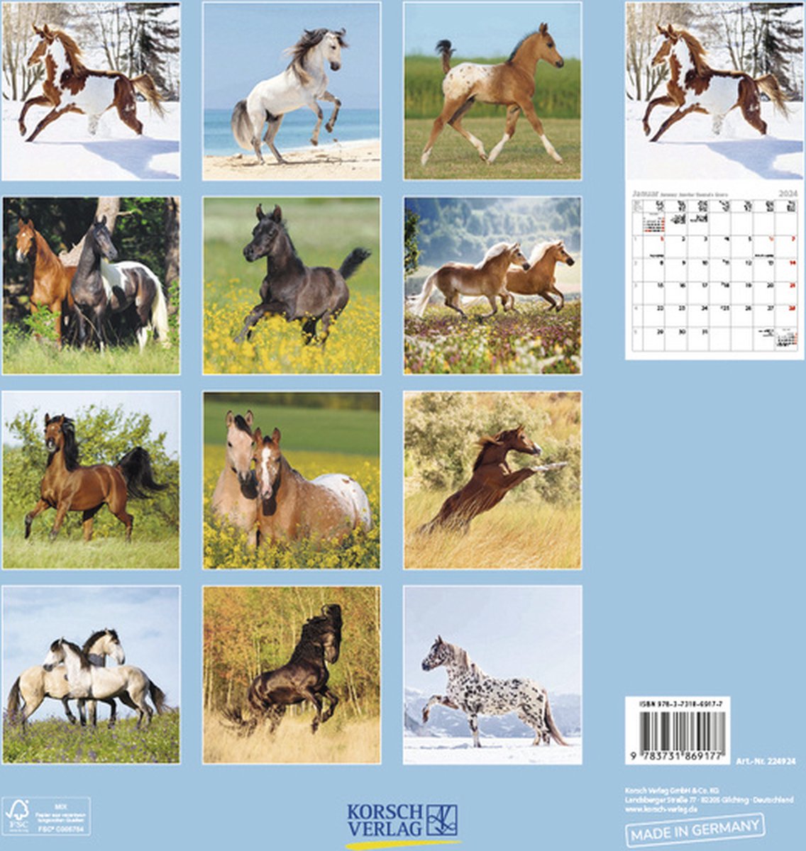 Calendrier Horse and Hunk 2024 - calendrier cheval - calendrier