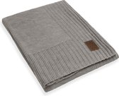 Knit Factory Uni Gebreid Plaid - Woondeken - plaid - Wollen deken - Kleed - Iced Clay - 160x130 cm