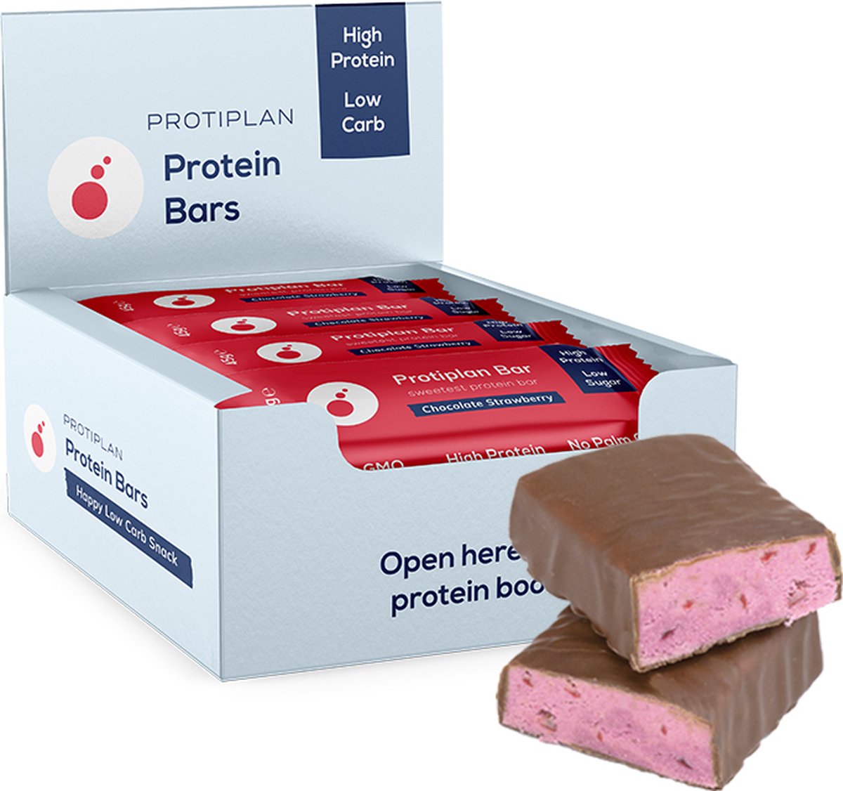 Goedkoopste Protiplan | Sweetest Protein Bar | Chocolate Strawberry | 16 stuks | 16 x 45 gram | Snel afvallen zonder poespas!