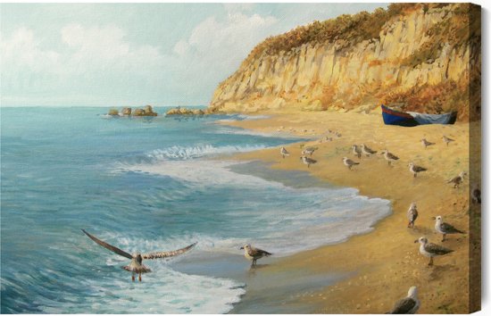 Painting King - Tableau sur Toile Mouettes Plage Et Mer - 120 x 80 cm