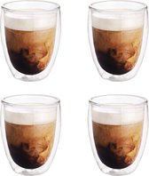 JNSMFC Tasses à café en verre à double paroi avec 2 cuillères,2pcs 250 ml  de tasses à café en verre isolées avec poignée,Tasses à café transparent  pour cappuccino,expresso,latte,thé : : Cuisine et