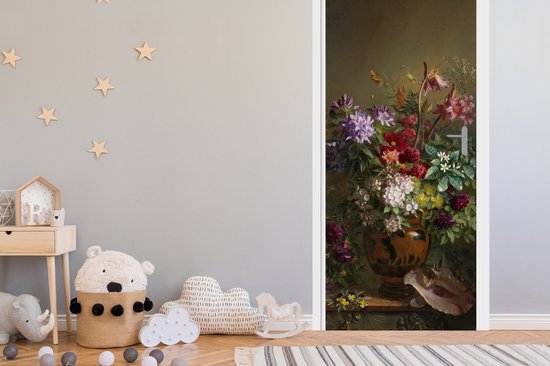 Sticker de porte Nature morte avec des fleurs dans un vase grec - Maîtres anciens - Art - 95x235 cm - Poster de porte