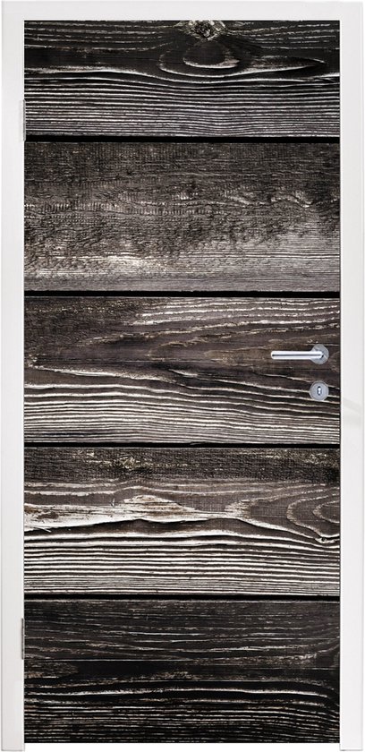 Sticker de porte Rétro - Planches - Bois - Robuste - 90x215 cm - Poster de porte
