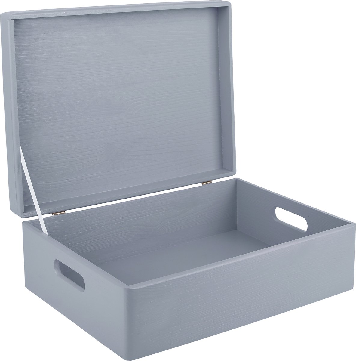 Creative Deco XL Houten Opbergkist Grijs – 40x30x14cm – Met Deksel, Handvat