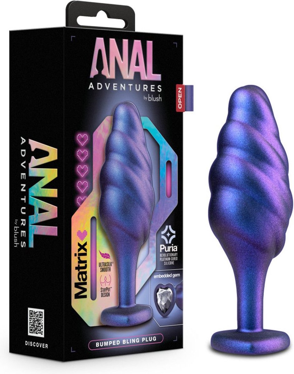 Goedkoopste Anal Adventures Matrix - Bumped Bling Anaal Plug - Sapphire