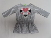 Robe - Fille - Glitter - Argent - Coeur - 6 mois 68