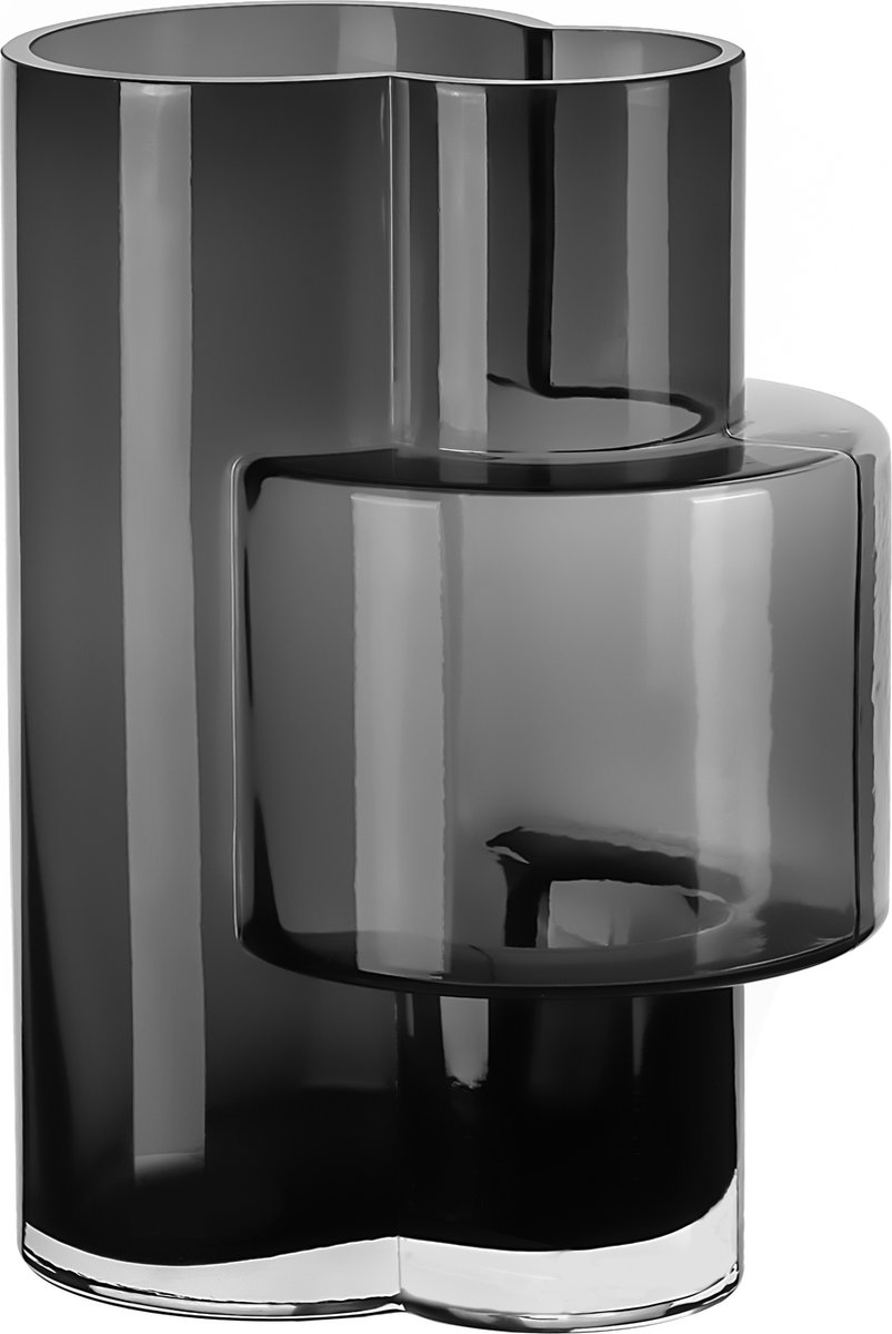 Innovatieve modernistische hoge vaas, topdesign, constructivistisch FUSIO 32 Grey