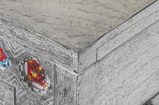 Koffer DKD Home Decor Keramisch Grijs Wit Mangohout (116 x 40 x 50 cm)