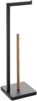 5Five - Porte-rouleau de papier toilette sur pied avec réservoir - 64,5 cm - Zwart