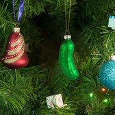 Boule de Noël Pickle - Pendentif de Noël - Glas - 10 cm - Décoration de Noël - Boule de Noël - Décoration d'arbre de Noël - Noël - Noël - Décoration de Noël