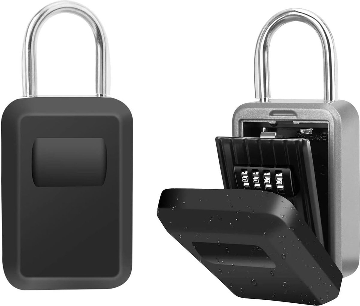 Nestling Boite à Clé - Avec Code à 4 Chiffres, Étanche à L'eau Et à La Rouille, Montage Mural, Boite A Clefs Externe De Sécurité Robuste Pour Clés, Cartes, Alliage De Zinc