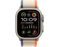 Apple Watch Ultra 2 - GPS + Cellular - 49mm - Titanium Case with Orange/Beige Trail Loop - M/L