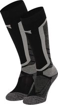 Chaussettes de Snowboard Xtreme - Multi Noir - Taille 39/42 - 2 paires de chaussettes de snowboard - Talon, mollet et tibia renforcés - Extra ventilées - Bout sans couture