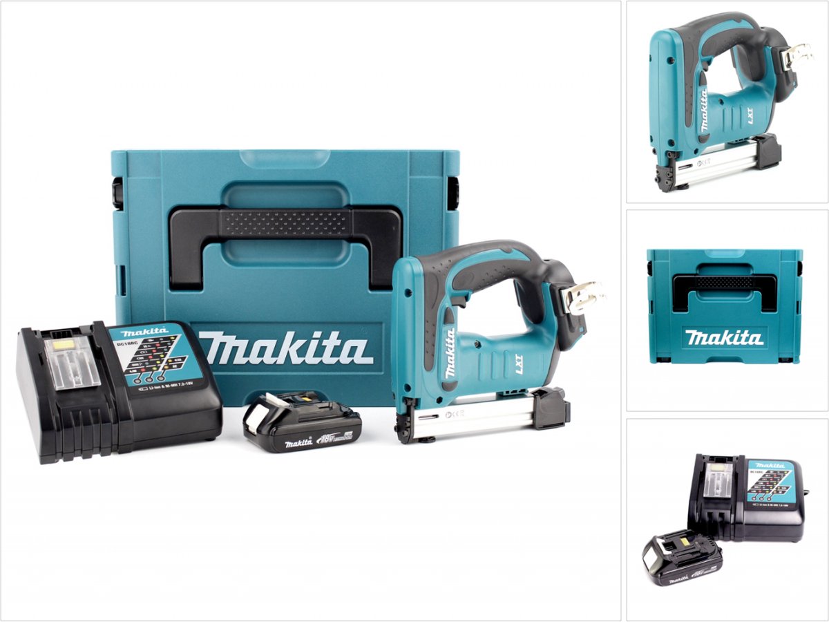Makita DST 221 RY1J 18 V Li-Ion accu tacker in MAKPAC incl. BL 1815 N accu + lader