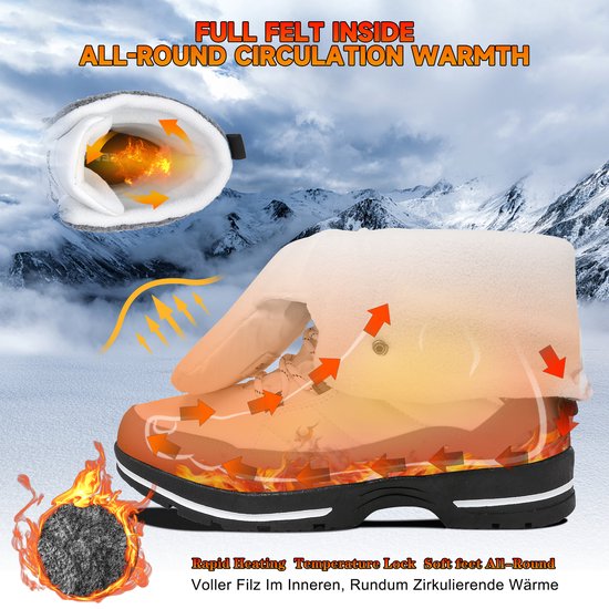 Winter Sneeuwlaars Dames - Waterdichte Sneeuwlaarzen - Winter Fleece Gevoerd Warme Winterlaarzen - Snowboots Antislip Outdoor - Wit - Maat 40