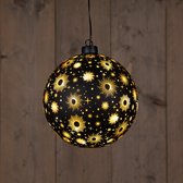 Boule lumineuse/Boule de Noël Collection Anna - verre - noir - D15 cm - LED