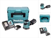 Makita DBO 180 RA1J 18 V 125 mm accu excentrische schuurmachine + 1x 2.0 Ah accu + lader + Makpac