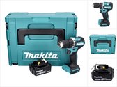 Makita DDF 487 T1J accuboormachine 18 V 40 Nm borstelloos + 1x oplaadbare accu 5.0 Ah + Makpac - zonder oplader