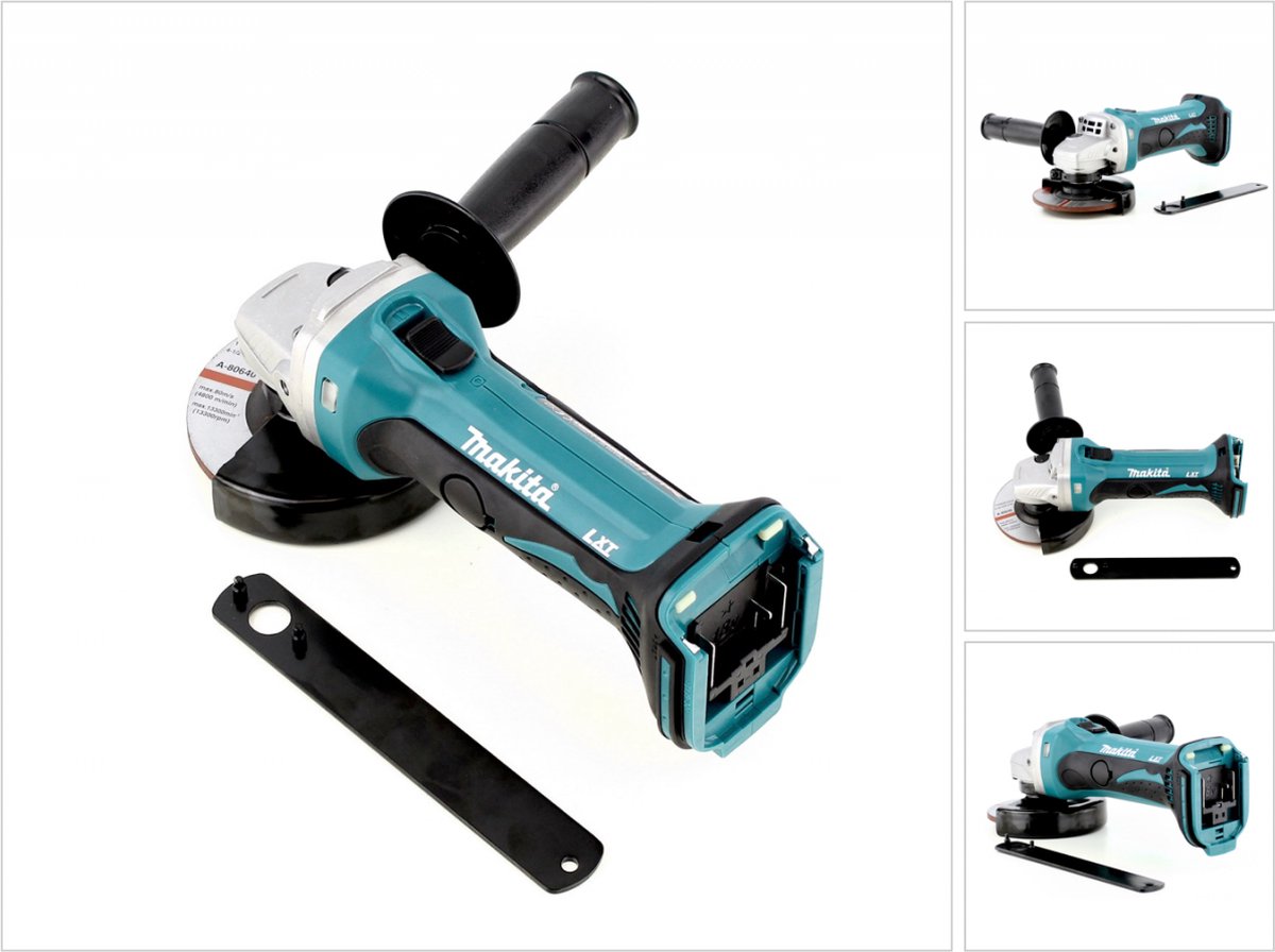 Makita BGA 452 Z 18 V Li-ion 115 mm accu haakse slijper - Solo