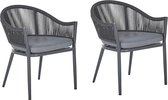 Beliani MILETO - Chaise de jardin set de 2 - gris - aluminium