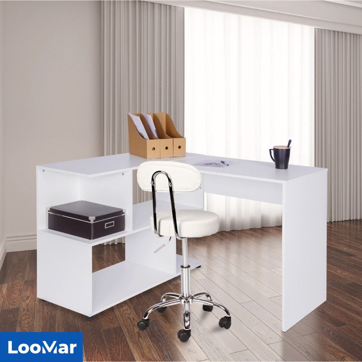 LooMar Bureau - Industrieel - Computertafel - Bureautafel- Laptoptafel - Thuiskantoor