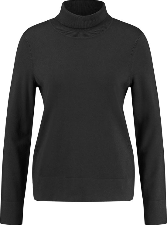 GERRY WEBER Dames Basic coltrui met ribgebreide details Schwarz 44 bol