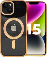 ShieldCase hoesje geschikt voor iPhone 15 hoesje goud - Magneet compatible - Hoesje met camerabescherming - Gouden hoesje geschikt voor iPhone 15 hoesje magneet goud - Shockproof backcover hoesje