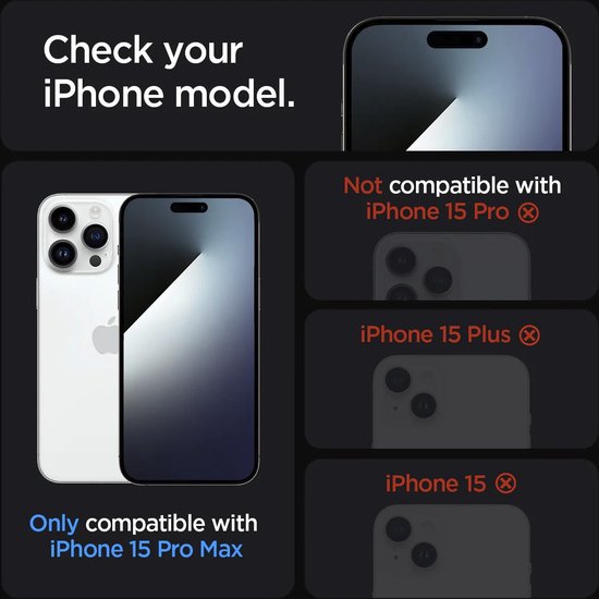 Spigen EZ Fit Screen protector geschikt voor iPhone 15 Pro Max met installatie tools - 2 Stuks